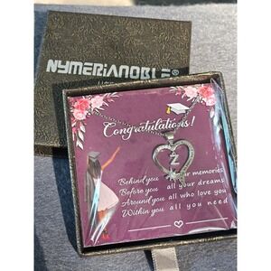 Nymerianoble Silver Heart Graduation Initial Z Necklace She Believed She Could